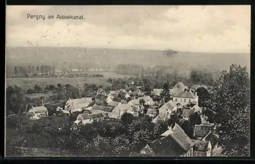 AK Pargny /Aisne, Ortsansicht aus der Vogelschau