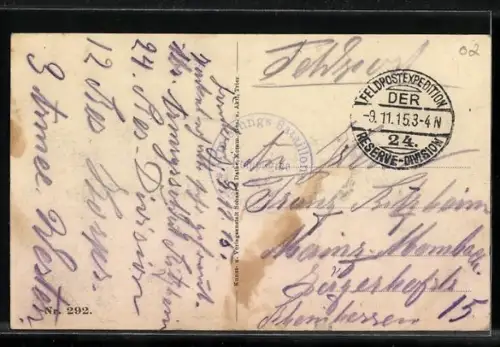 AK Perrière bei Soissons, Soldaten vor den Ruinen