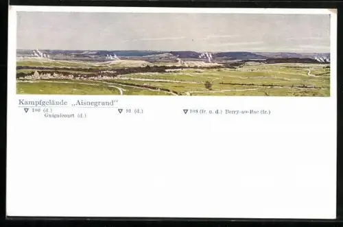 Künstler-AK Ernst Vollbehr: Guignicourt /Aisne, Kampfgelände Aisnegrund 1914-1918