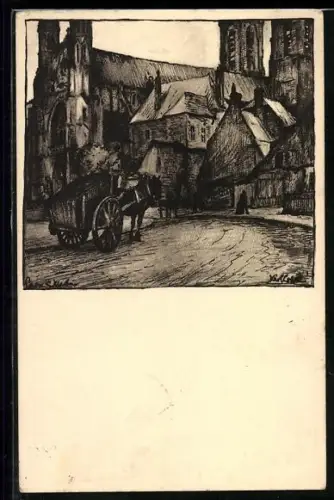 Künstler-AK Karl Lotze: Laon, St-Martin