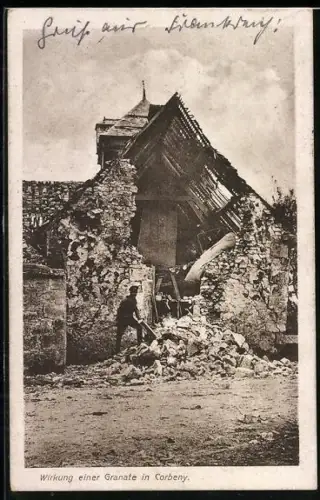 AK Corbeny, Durch eine Granate zerstörtes Haus