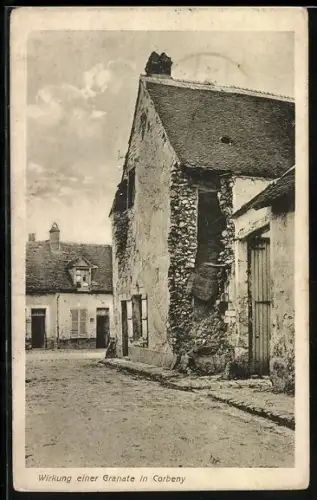AK Corbeny, Auswirkung einer Granate auf ein Haus