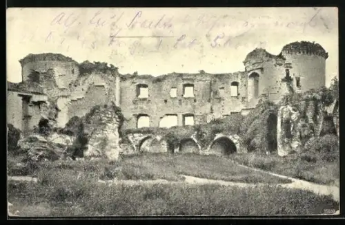 AK Coucy-le-Château /Aisne, Innere Ansicht der Burgruine