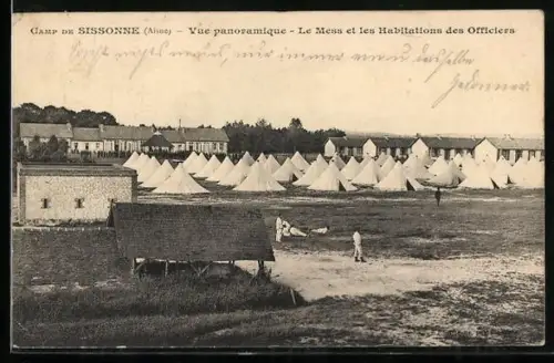 AK Sissonne /Aisne, Vue panoramique, Le Mess et les Habitations des Officiers