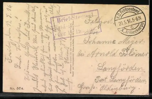 AK Chamouille, Vue de la rue principale avec église en arrière-plan