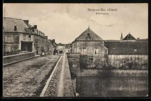AK Berry-au-Bac /Aisne, Südeingang des Ortes