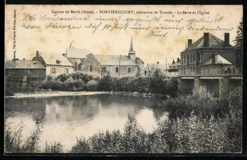 AK Pontséricourt /Aisne, La Serre et l`Église