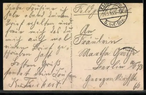 AK Vregny, Durch französisches Artilleriefeuer zerstört