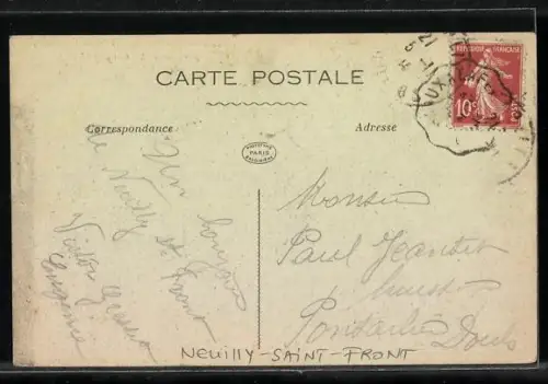 AK Neuilly-Saint-Front, Maison endommagée lors de la 2e Bataille de la Marne 1918