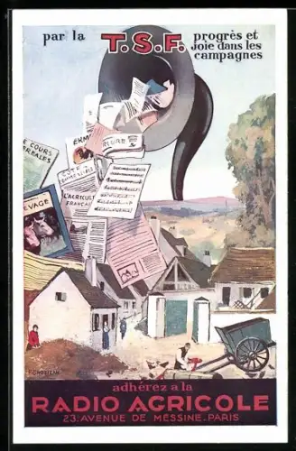 AK Reklame für Radio Agricole