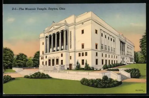 AK Dayton, OH, Masonic Temple, Freimaurer