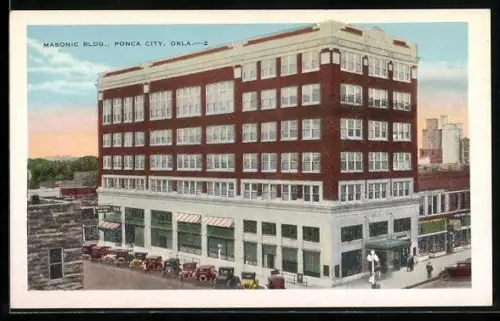 AK Ponca City, OK, Masonic Bldg., Freimaurer