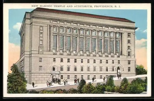 AK Providence, RI, New Masonic Temple and Auditorium, Freimaurer