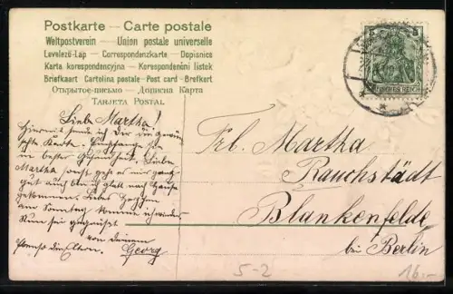 AK Junge Dame im Jugendstil mit Blumen