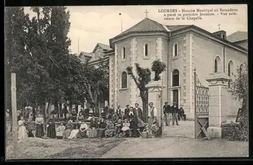AK Lourdes, Hospice Municipal où Bernadette a passé sa première jeunesse, Vue extérieure de la Chapelle