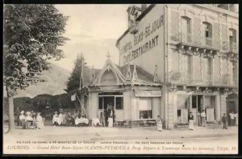 AK Lourdes, Grand Hôtel Beau-Séjour et terrasse animée