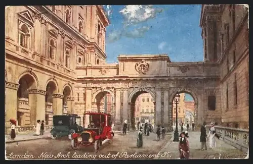 Künstler-AK London, New Arch leading out of Parliament Street
