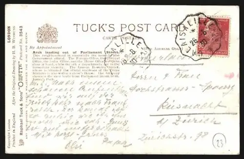 Künstler-AK London, New Arch leading out of Parliament Street