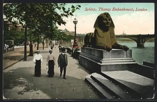 AK London, Sphinx, Thames Embankment