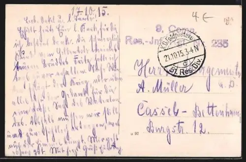 AK Ypern, Kirche St. Julien vom Feinde zerschossen