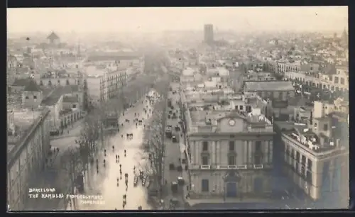 AK Barcelona, The Ramblas from Columbus MOnument