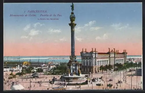 AK Barcelona, Monumento de Colón, Puerta de la Paz