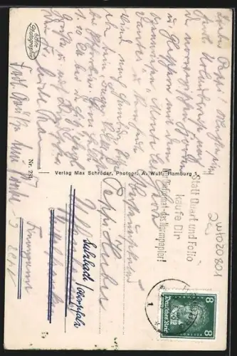 AK Hamburg, Ortspartie Ecke Alsterdamm mit Kaffeehaus Vaterland bei Nacht