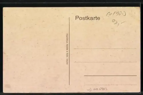 AK Friesack, Denkmal und Post mit Strassenpartie