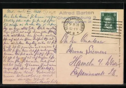 AK Berlin-Westend, Aussenansicht Schule in der Kastanien-Allee