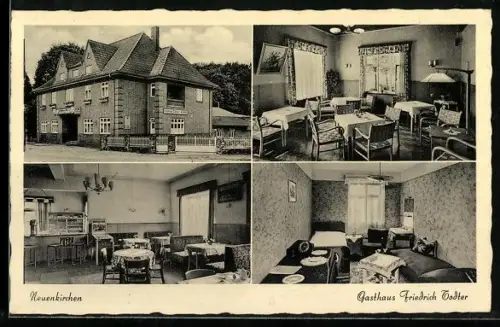 AK Neuenkirchen /Lüneburger Heide, Fr. Todters Gasthaus, Interieur und Exterieur
