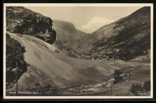 AK Sogn /Flämsdalen, Flusspartie und Ort