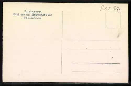 AK Aandalsnaes, Blick von der Raumabahn auf Romsdalshorn