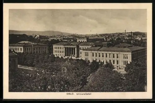 AK Oslo, Universität aus der Vogelschau