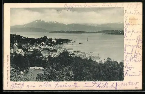 AK Molde, Totalansicht mit Wasser und Berggpanorama