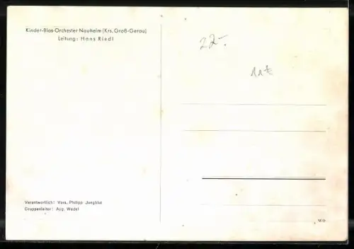 AK Nauheim / Gross-Gerau, Kinder-Blas-Ochester unter Leitung von Hans Riedl
