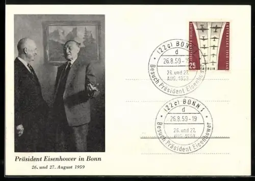 AK Bonn, US Präsident Eisenhower zu Gast in bei Bundeskanzler Adenauer 1959