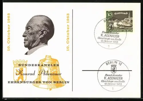 AK Konrad Andenauer, Ehrenbürger von Berlin 1963