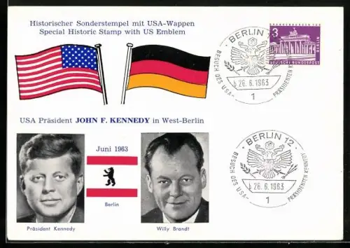 AK Präsident der USA John F. Kennedy, Besuch in West-Berlin 1963