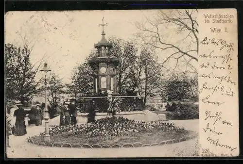 AK Wien, Wetterhäuschen im Stadtpark
