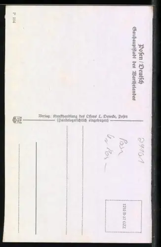 AK Posen / Poznan, Blick zum Schloss