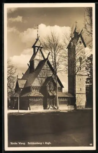 AK Brückenberg, Blick auf Kirche Wang