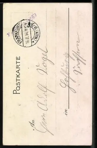 Künstler-AK Salzburg, Blick von einer Anhöhe auf die Stadt