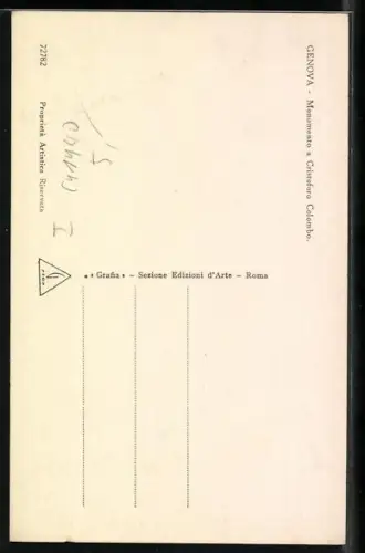 AK Genova, Monumento a Cristoforo Colombo