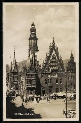 AK Breslau, Blick zum Rathaus