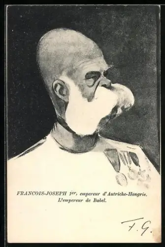Künstler-AK Karikatur von Kaiser Franz Josef I. von Österreich