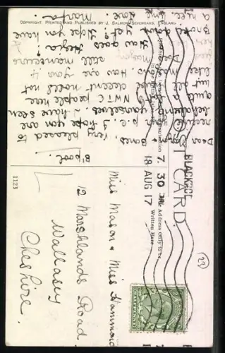 AK Mädchen vor einer Maus in der Falle