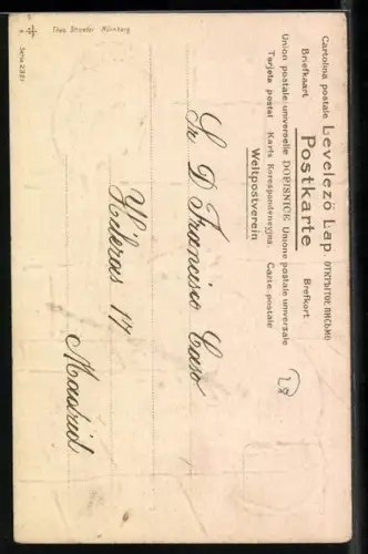 AK Weisse Mäuse und Haselnüsse