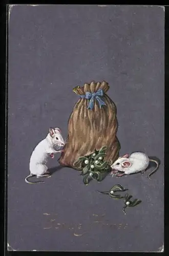 AK Ein frohes Jahr, Weisse Mäuse
