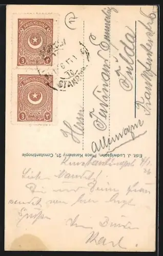 AK Constantinople, Rue avec Colonne Brulée