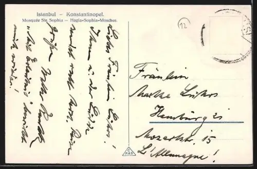 AK Constantinople, Hagta-Sophia-Moschee